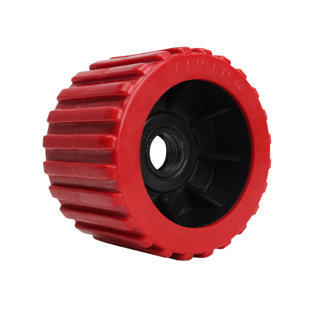 Tie Down Ribbed Wobble Roller – #48662 – 5” Yellow Non-Marking – Boat Trailer Part